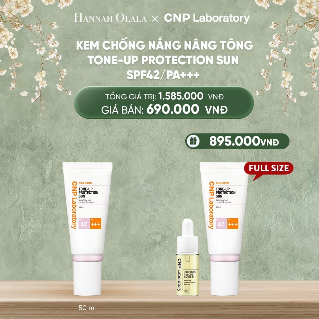  DEAL51: KEM CHỐNG NẮNG NÂNG TÔNG CNP LABORATORY TONE-UP PROTECTION SUN SPF42/PA+++ 50ML 