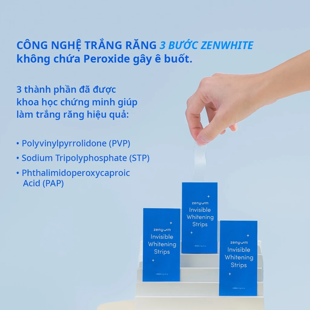  DEAL 4: [MUA 1 TẶNG 1] HỘP 14 MIẾNG DÁN TRẮNG RĂNG TỰ TAN ZENYUM BRIGHT 