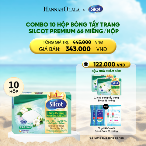  DEAL 2: COMBO 10 HỘP BÔNG TRANG ĐIỂM (BÔNG TẨY TRANG) CAO CẤP SILCOT PREMIUM 66 MIẾNG/HỘP 