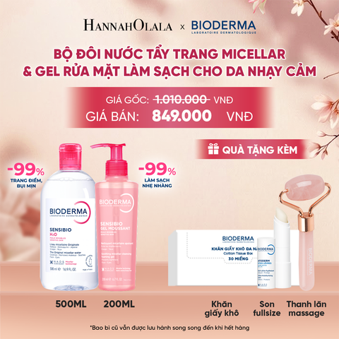  BỘ ĐÔI NƯỚC TẨY TRANG MICELLAR VÀ GEL RỬA MẶT LÀM SẠCH TOÀN DIỆN CHO DA NHẠY CẢM - A1565 