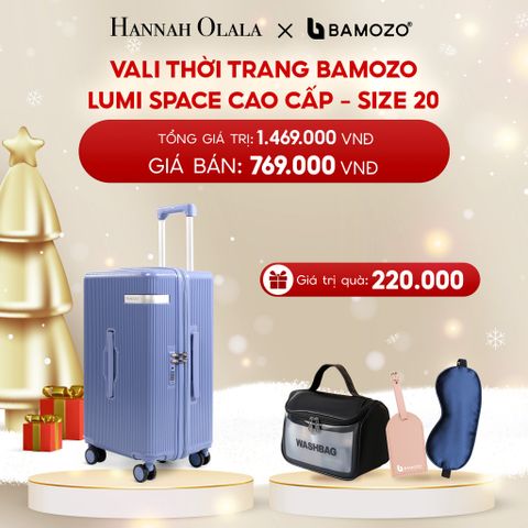  DEAL 1: VALI BAMOZO LUMISPACE CAO CẤP (TẶNG TÚI MỸ PHẨM CÓ NẮP+ THẺ TAG DA CHỐNG THẤT LẠC + BỊT MẮT LỤA SATIN CAO CẤP) 