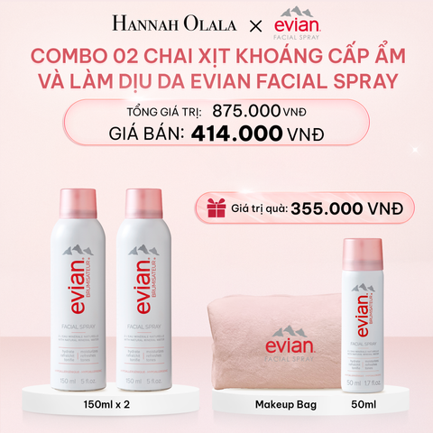  E916_DEAL 2: COMBO 2 CHAI XỊT KHOÁNG CẤP ẨM, LÀM DỊU DA EVIAN FACIAL SPRAY 150ML 