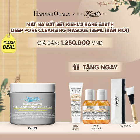  [FLASH DEAL] MẶT NẠ ĐẤT SÉT GIẢM DẦU & THU NHỎ LỖ CHÂN LÔNG KIEHL'S RARE EARTH DEEP PORE CLEANSING MASQUE 125ML (MỚI) - A295 