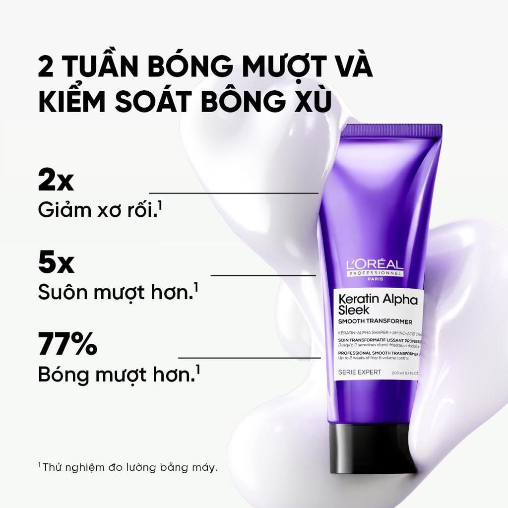  DƯỠNG CHẤT GIẢM XƠ RỐI, DƯỠNG TÓC MƯỢT L'ORÉAL PROFESSIONNEL KERATIN ALPHA SLEEK PROFESSIONAL SMOOTHING TREATMENT 200ML - L074 