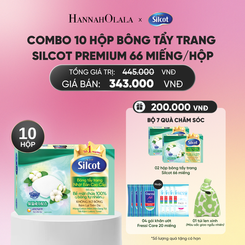  COMBO 10 HỘP BÔNG TRANG ĐIỂM (BÔNG TẨY TRANG) CAO CẤP SILCOT PREMIUM 66 MIẾNG/HỘP_A525 