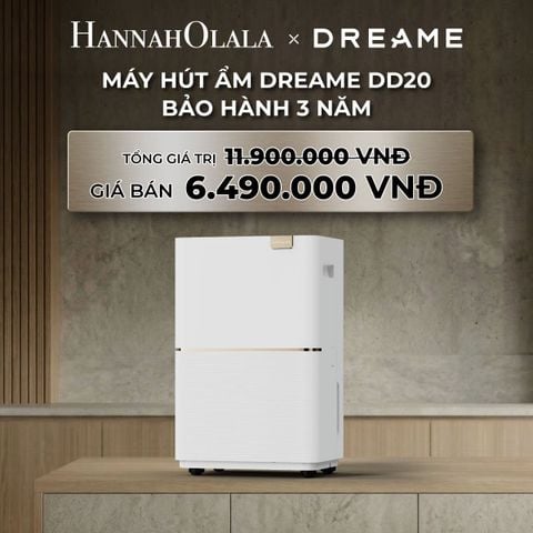  DEAL 2: DREAME DD20 20L MÁY HÚT ẨM 3 CHẾ ĐỘ TỰ ĐỘNG-NGỦ-SẤY QUẦN ÁO - DIỆN TÍCH ĐẾN 40M2 - BH 3 NĂM 