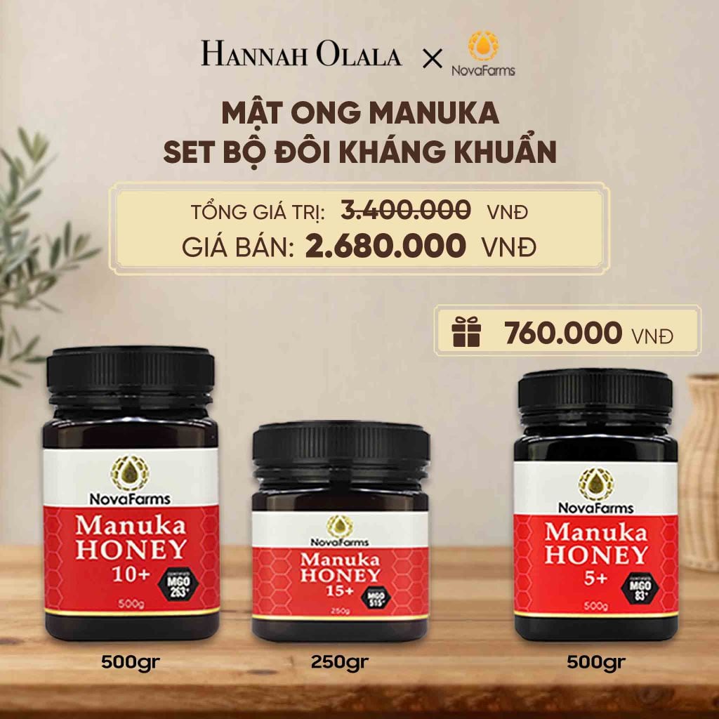  MẬT ONG MANUKA NOVAFARM – SET BỘ ĐÔI KHÁNG KHUẨN - D206 
