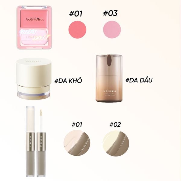  KEM LÓT + KEM TẠO KHỐI 2 ĐẦU + MÁ HỒNG KEM (GLOW)_ D1470 