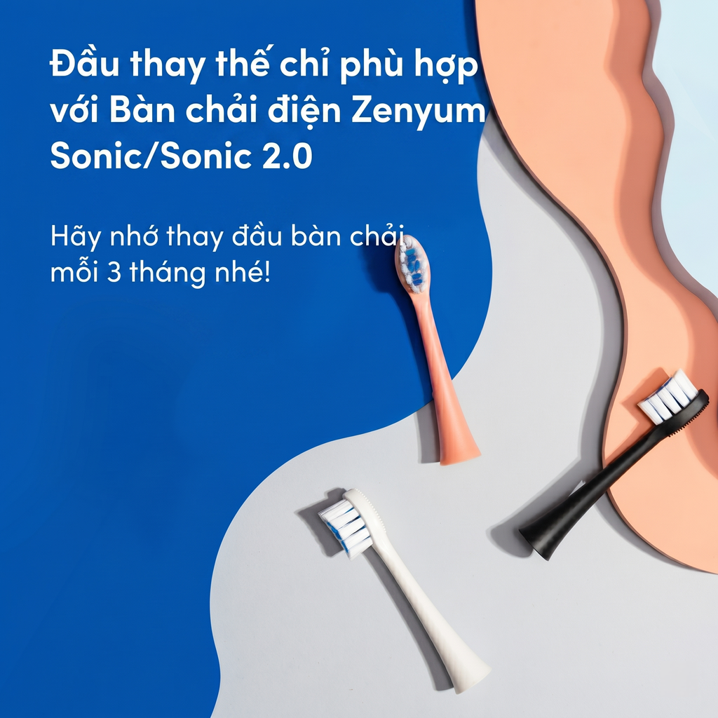  BỘ 4 ĐẦU BÀN CHẢI ZENYUM SONIC PHIÊN BẢN ÊM DỊU 