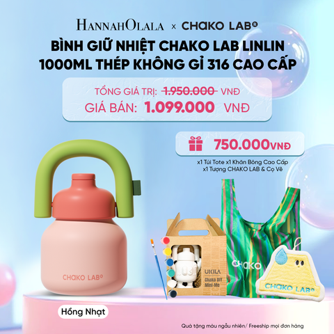  BÌNH GIỮ NHIỆT CHAKO LAB LINLIN 1000ML THÉP KHÔNG GỈ 316 