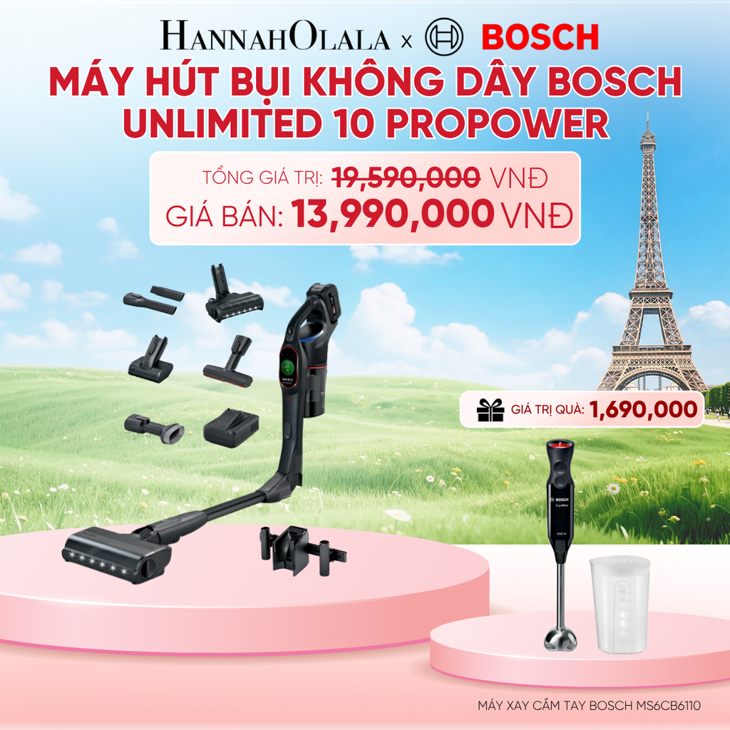  [ĐỘC QUYỀN] MÁY HÚT BỤI KHÔNG DÂY BOSCH UNLIMITED 10 PROPOWER BCS1051POW, MÀU ĐEN. - B183 