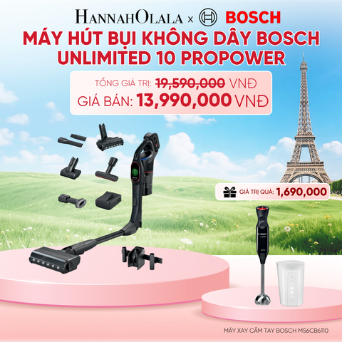  [ĐỘC QUYỀN] MÁY HÚT BỤI KHÔNG DÂY BOSCH UNLIMITED 10 PROPOWER BCS1051POW, MÀU ĐEN. - B183 
