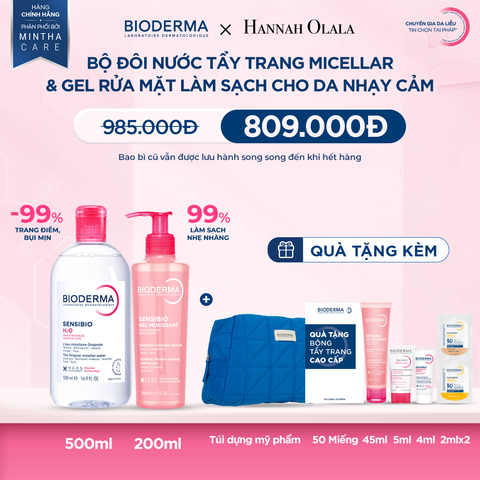  DEAL 2: BỘ ĐÔI NƯỚC TẨY TRANG MICELLAR VÀ GEL RỬA MẶT LÀM SẠCH TOÀN DIỆN CHO DA NHẠY CẢM 