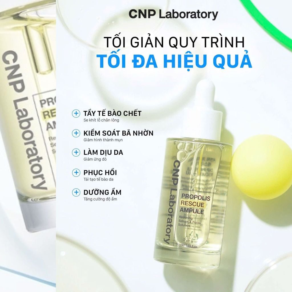  DEAL 56: TINH CHẤT KEO ONG CHO DA DẦU PHỤC HỒI LÀN DA TẨY TẾ BÀO CHẾT CNP PROPOLIS RESCUE AMPULE 50ML 