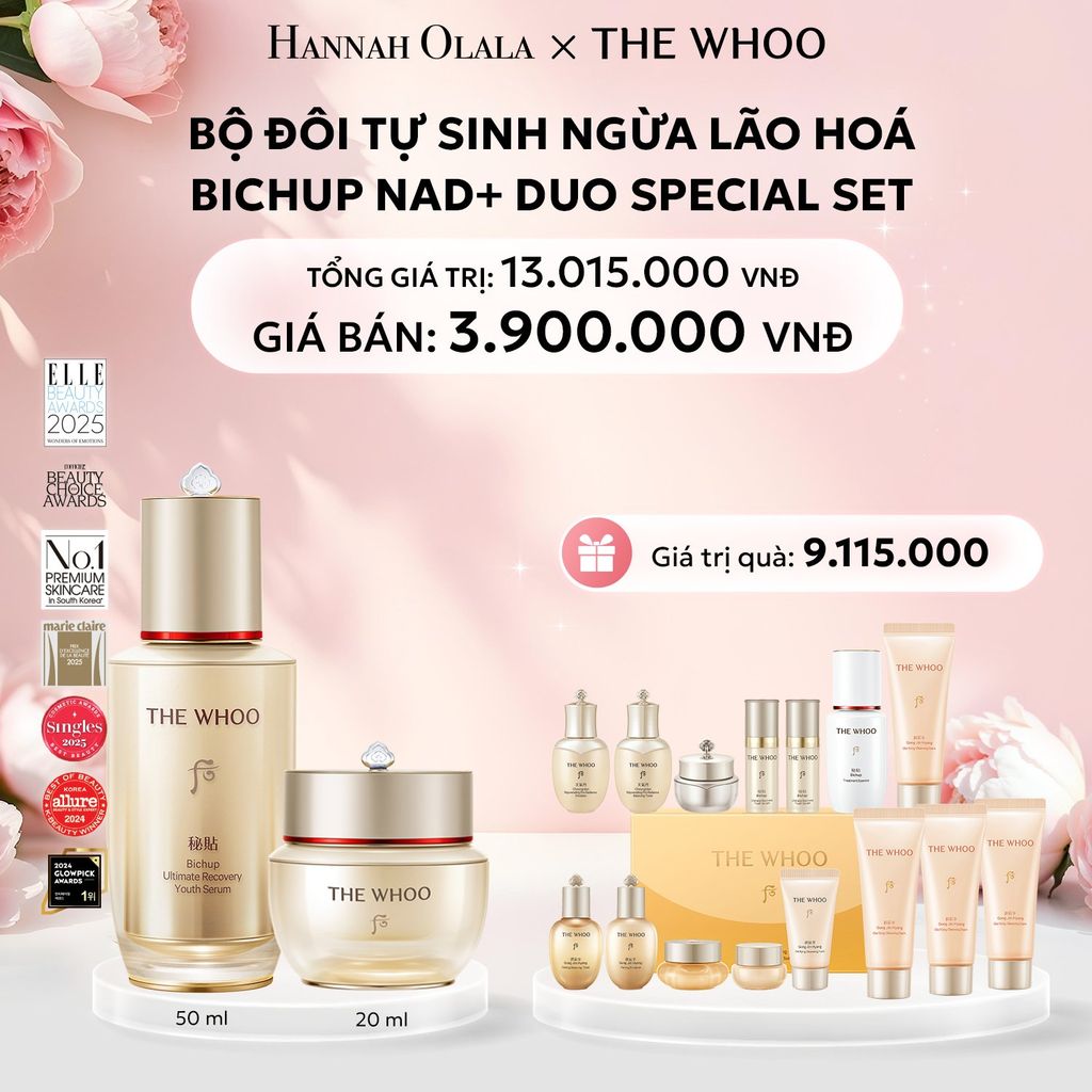  E803: DEAL 2: [PHIÊN BẢN ĐẶC BIỆT] BỘ ĐÔI TỰ SINH NGỪA LÃO HOÁ THE WHOO BICHUP NAD+ DUO SPECIAL SET - [GIAO HÀNG TỪ 03/10] 