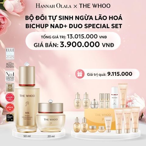  E803: DEAL 2: [PHIÊN BẢN ĐẶC BIỆT] BỘ ĐÔI TỰ SINH NGỪA LÃO HOÁ THE WHOO BICHUP NAD+ DUO SPECIAL SET - [GIAO HÀNG TỪ 03/10] 