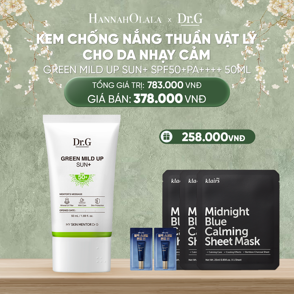 DEAL 2: KEM CHỐNG NẮNG DR.G THUẦN VẬT LÝ GREEN MILD UP SUN+ SPF50+ PA++++ 50ML 