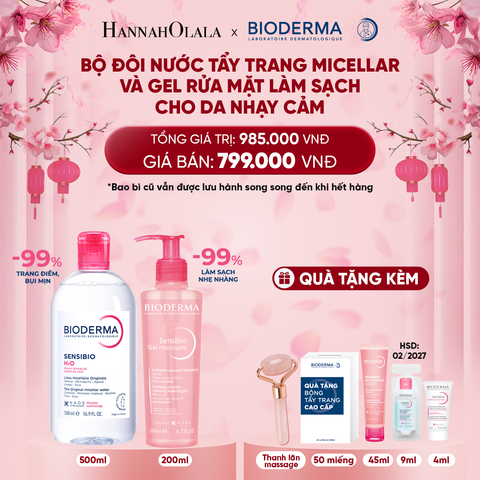  DEAL 2: BỘ ĐÔI NƯỚC TẨY TRANG MICELLAR VÀ GEL RỬA MẶT LÀM SẠCH TOÀN DIỆN CHO DA NHẠY CẢM 