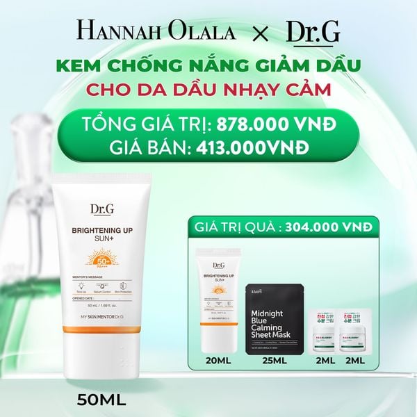  M51_DEAL 2: KEM CHỐNG NẮNG DRG BRIGHTENING UP SUN+ SPF50+ PA+++ 50ML TẶNG TUÝP 20ML NÂNG TÔNG KIỀM DẦU LÀM SÁNG DA 