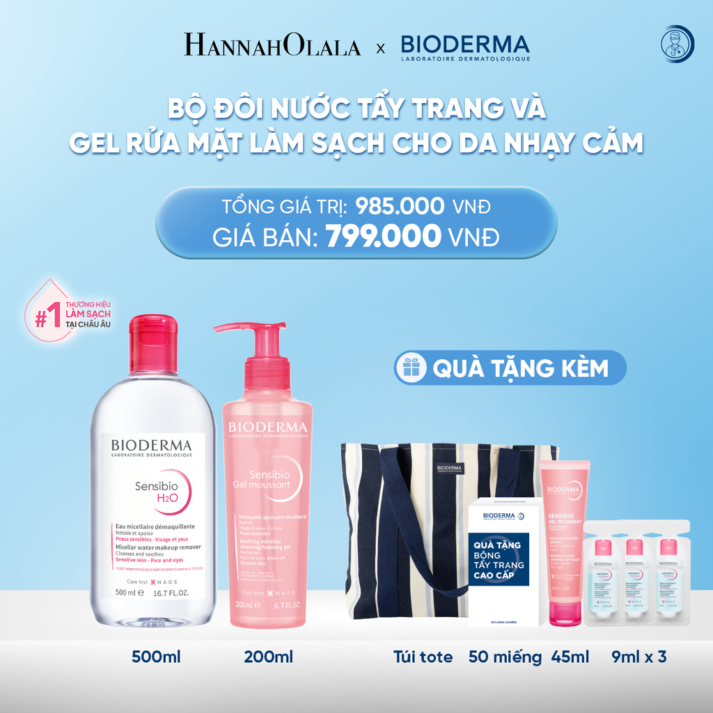  DEAL 2: BỘ ĐÔI NƯỚC TẨY TRANG MICELLAR VÀ GEL RỬA MẶT LÀM SẠCH TOÀN DIỆN CHO DA NHẠY CẢM 