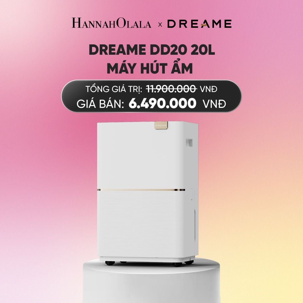  DREAME DD20 20L MÁY HÚT ẨM 3 CHẾ ĐỘ TỰ ĐỘNG-NGỦ-SẤY QUẦN ÁO - DIỆN TÍCH ĐẾN 40M2 - BH 3 NĂM_A1712 