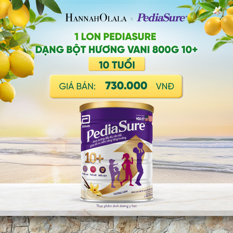 1 LON PEDIASURE DẠNG BỘT HƯƠNG VANI 800G 10+ (DÙNG CHO BÉ TRÊN 10 TUỔI) DEAL 2: 