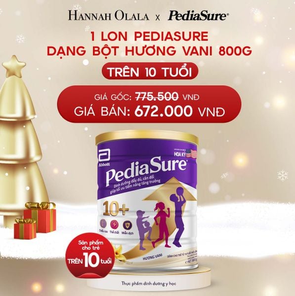  A193_DEAL 2: 1 LON PEDIASURE DẠNG BỘT HƯƠNG VANI 800G 10+ 