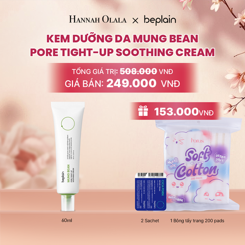  BEPLAIN KEM DƯỠNG DA MUNG BEAN PORE TIGHT-UP SOOTHING CREAM 60ML - A695 