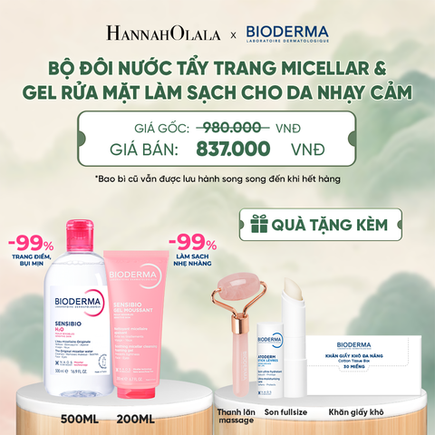  BỘ ĐÔI NƯỚC TẨY TRANG MICELLAR VÀ GEL RỬA MẶT LÀM SẠCH TOÀN DIỆN CHO DA NHẠY CẢM - DEAL 2 - A210 