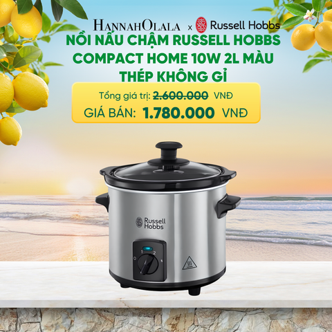  NỒI NẤU CHẬM RUSSELL HOBBS COMPACT HOME 25570-56 110W 2L MÀU THÉP KHÔNG GỈ - A2635 