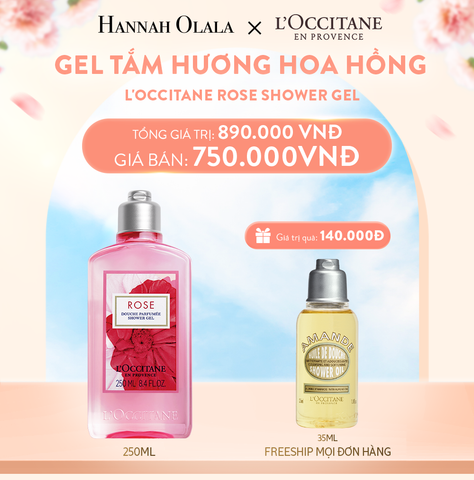  A458_DEAL 1B: GEL TẮM HƯƠNG HOA HỒNG L'OCCITANE ROSE SHOWER GEL 250ML 