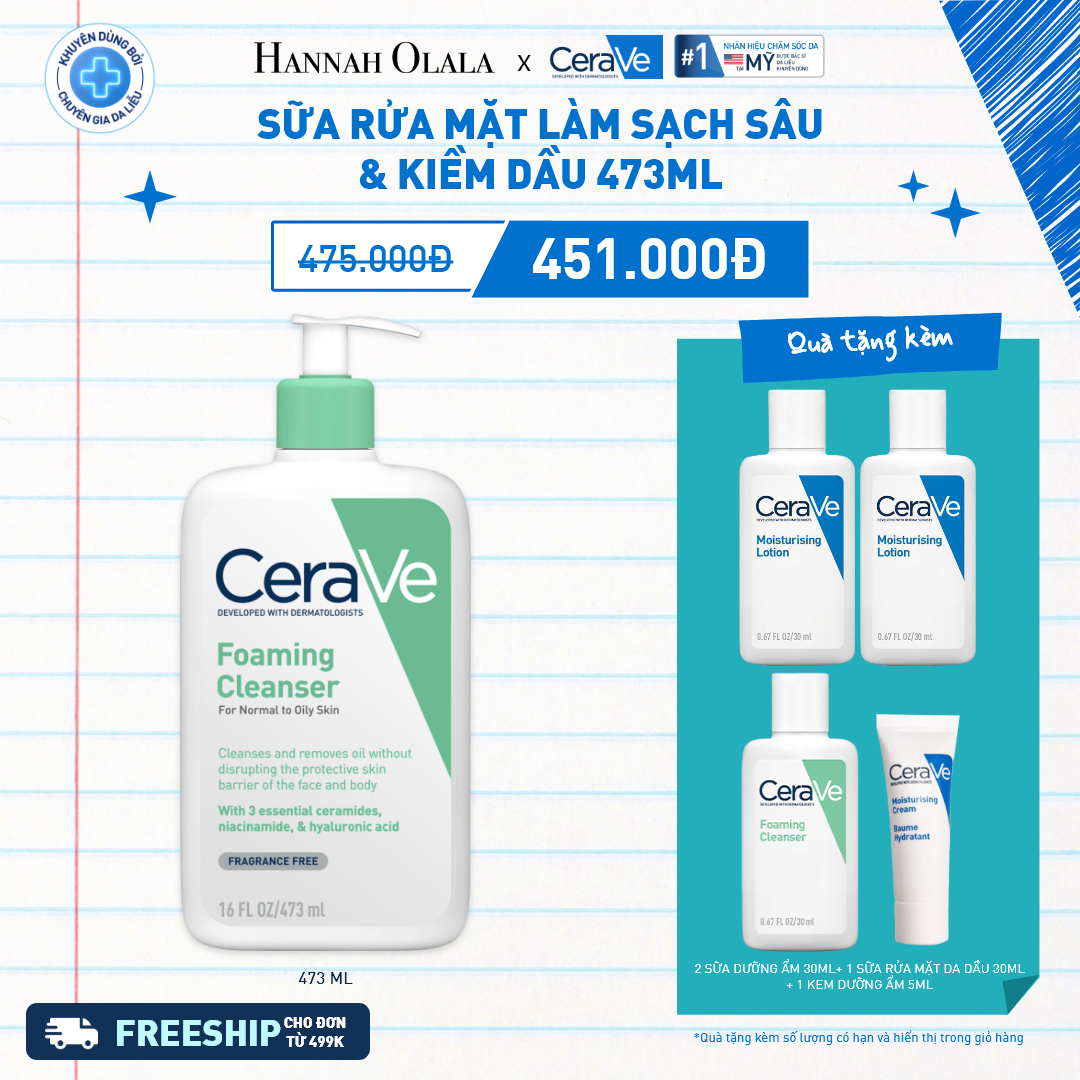  DEAL 7: SỮA RỬA MẶT GIÚP LÀM SẠCH SÂU CHO DA DẦU FOAMING CLEANSER 473ML 