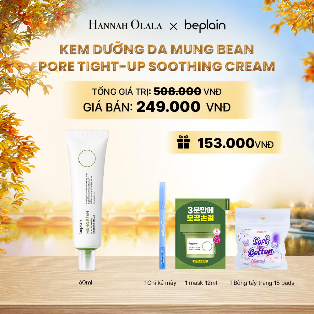  BEPLAIN KEM DƯỠNG DA MUNG BEAN PORE TIGHT-UP SOOTHING CREAM 60ML - E816 