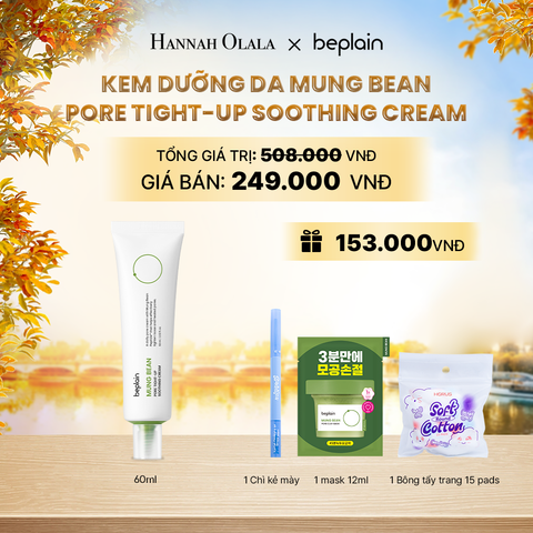  BEPLAIN KEM DƯỠNG DA MUNG BEAN PORE TIGHT-UP SOOTHING CREAM 60ML - E816 