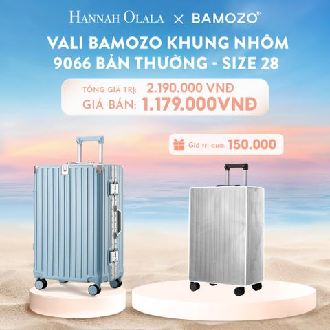  C923_DEAL 2: VALI BAMOZO KHUNG NHÔM 9066 BẢN THƯỜNG (TẶNG BỌC VALI TRONG SUỐT) 