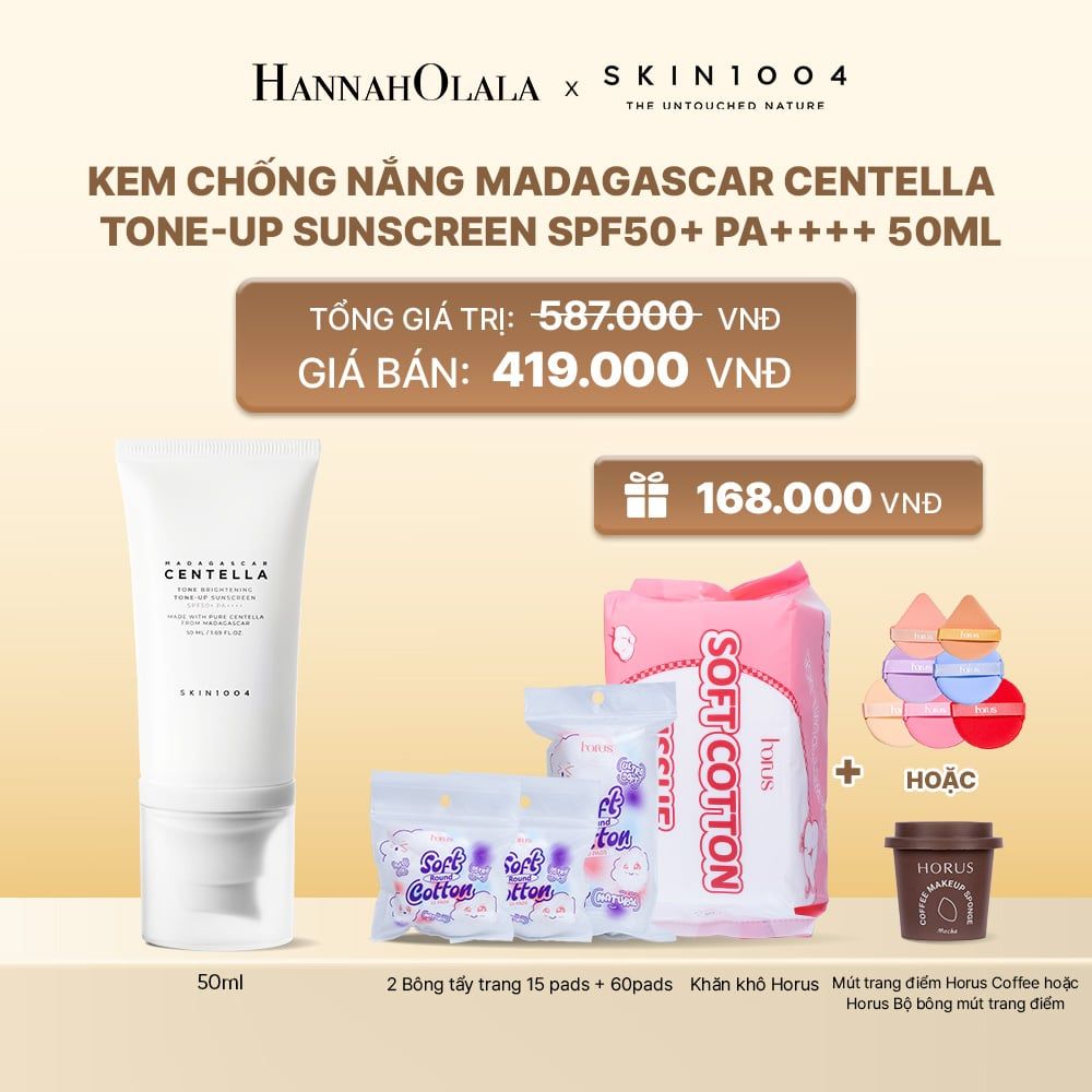  SKIN1004 KEM CHỐNG NẮNG MADAGASCAR CENTELLA TONE BRIGHTENING TONE-UP SUNSCREEN SPF50+ PA++++ 50ML_K191 