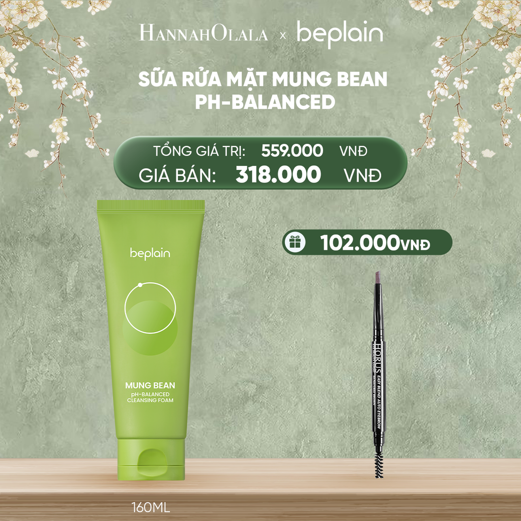  DEAL 1: BEPLAIN SỮA RỬA MẶT MUNG BEAN PH-BALANCED CLEANSING FOAM 160ML 