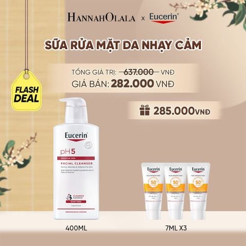  FD SỮA RỬA MẶT KHÔNG GÂY KÍCH ỨNG CHO DA NHẠY CẢM EUCERIN PH5 FACIAL CLEANSER 400ML - A1216 