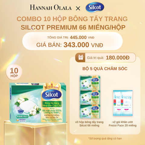  C203_DEAL 2: COMBO 10 HỘP BÔNG TRANG ĐIỂM (BÔNG TẨY TRANG) CAO CẤP SILCOT PREMIUM 66 MIẾNG/HỘP 