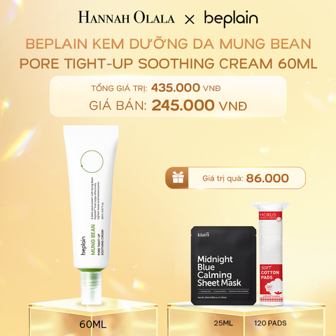  C996_DEAL 2: BEPLAIN KEM DƯỠNG DA MUNG BEAN PORE TIGHT-UP SOOTHING CREAM 60ML 