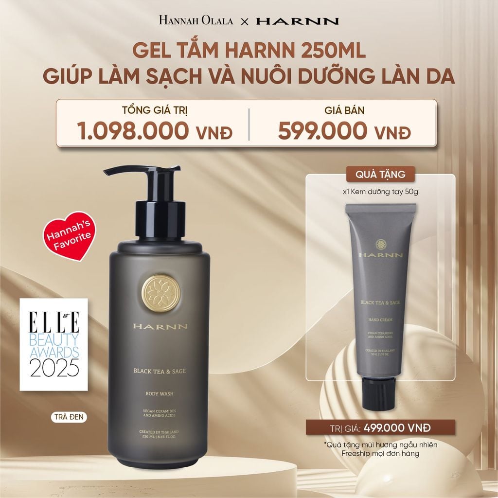  DEAL 29: GEL TẮM HARNN 250ML GIÚP LÀM SẠCH VÀ NUÔI DƯỠNG LÀN DA 