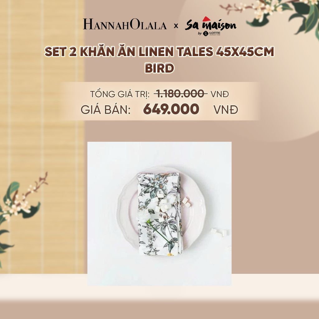 SET 2 KHĂN ĂN LINEN TALES 45X45CM - DEAL 4 - A1815 