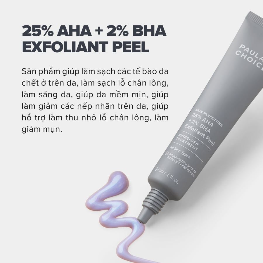  DEAL 11: TINH CHẤT THAY DA SINH HỌC GIÚP DA SÁNG MỊN SKIN PERFECTING 25% AHA + 2% BHA EXFOLIANT PEEL 30ML 