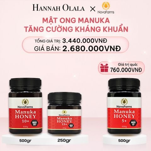  E1024_DEAL 2: BỘ ĐÔI MẬT ONG MANUKA NOVAFARM- TĂNG CƯỜNG KHÁNG KHUẨN 