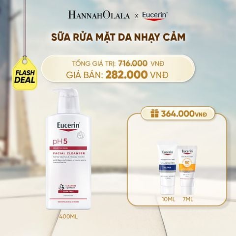  FD SỮA RỬA MẶT KHÔNG GÂY KÍCH ỨNG CHO DA NHẠY CẢM EUCERIN PH5 FACIAL CLEANSER 400ML 