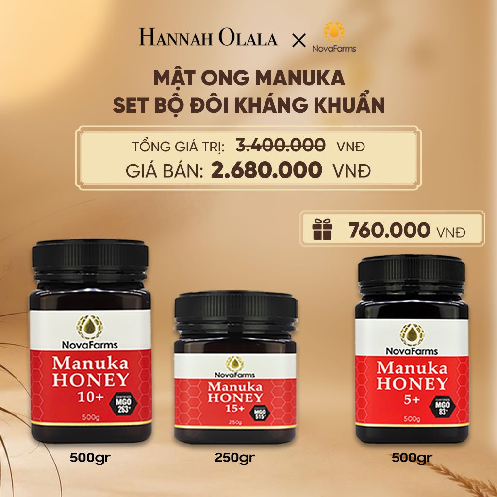  MẬT ONG MANUKA NOVAFARM – SET BỘ ĐÔI KHÁNG KHUẨN - E13 