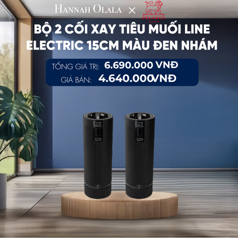  BỘ 2 CỐI XAY TIÊU MUỐI LINE ELECTRIC 15CM
MÀU ĐEN NHÁM 