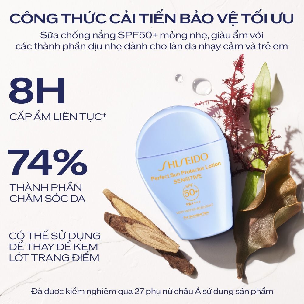  DEAL 4: SỮA CHỐNG NẮNG CHO DA NHẠY CẢM SHISEIDO GSC PERFECT SUN PROTECTOR LOTION SENSITIVE SPF50+ 50ML 