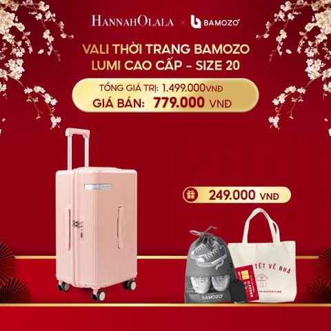  DEAL 1: VALI BAMOZO LUMISPACE CAO CẤP (TẶNG BỘ QUÀ GỒM THẺ TAG DA CHỐNG THẤT LẠC, THẺ CÀO TRÚNG THƯỞNG, TÚI TOTE, TÚI ĐỰNG GIÀY XÁM) 