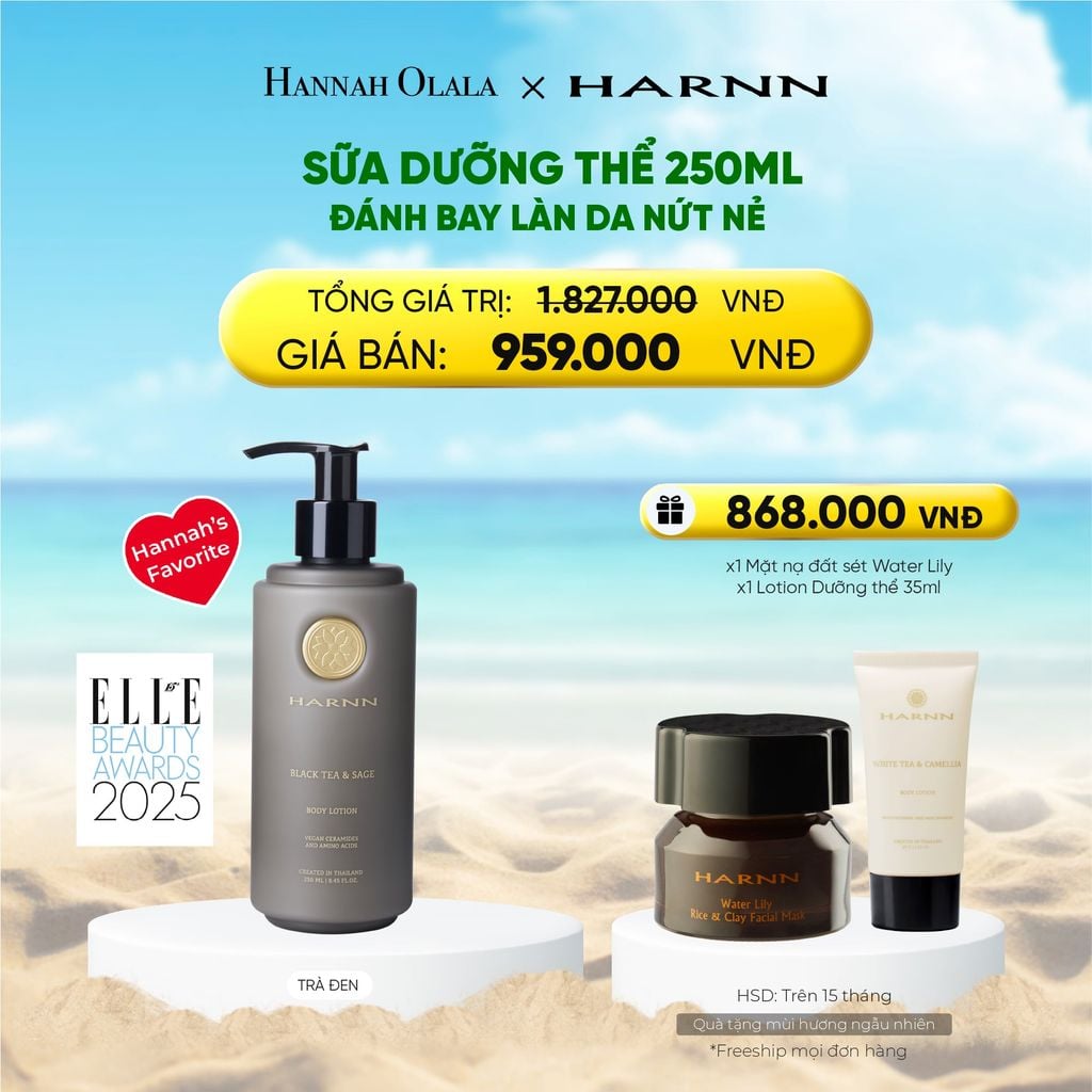 DEAL 2: SỮA DƯỠNG THỂ BODY LOTION HARNN 250ML ĐÁNH BAY LÀN DA NỨT NẺ 